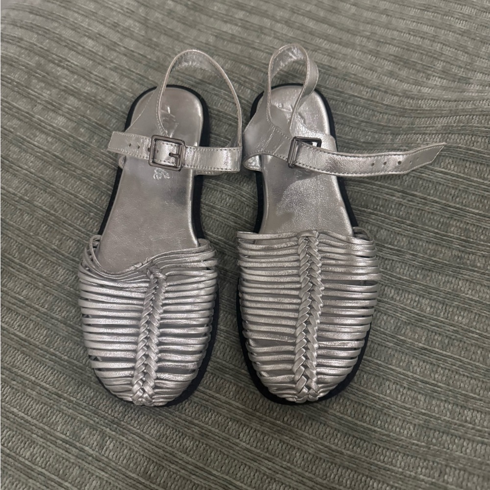 Silver Strappy Sandals free people never worn